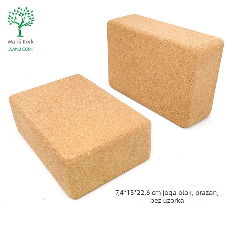 Wanli blok za jogu od pluta, visoka gustoća, 750 g, mogućnost tiskanja logotipa, prilagođena obrada