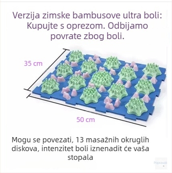Izuzetno velika joga podloga s akupresurnim masažom stopala, inspirirana bambusovim izdancima