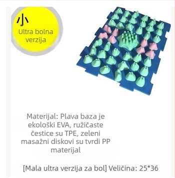 Izuzetno velika joga podloga s akupresurnim masažom stopala, inspirirana bambusovim izdancima