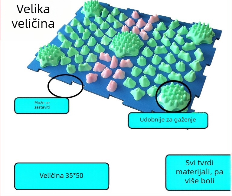 Izuzetno velika joga podloga s akupresurnim masažom stopala, inspirirana bambusovim izdancima