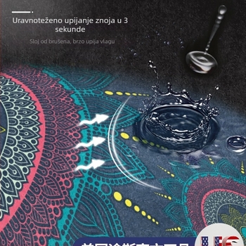Joga prostirka od materijala svila cvijeta, geometrijski uzorak, debljina 6-12 mm