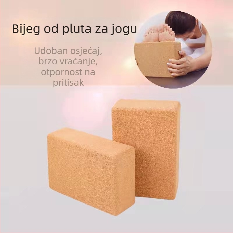 Blok za jogu od prirodnog pluta, visoka gustoća, Iyengar stil, profesionalna kvaliteta