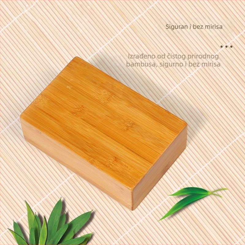 Joga blok od bambusa, dimenzije 22,6×15×7,5 cm, težina 650 g, s prilagođenim logotipom