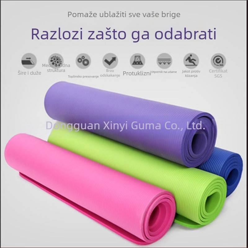 Joga podloga (Materijal: nbr; Debljina: 8 mm; Težina: 800 g; Vzor: Pruge; Prilagodba: Da)
