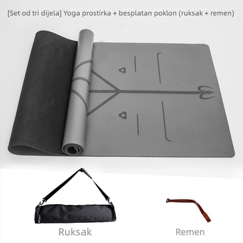 PU gumena profesionalna joga podloga s linijom poravnanja, protuklizna, vrhunska kvaliteta