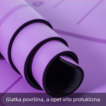 PU gumena profesionalna joga podloga s linijom poravnanja, protuklizna, vrhunska kvaliteta