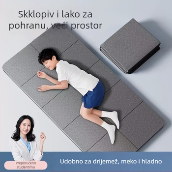Sklopiva joga podloga, TPE, 6 mm, 600 g, karirani uzorak, kućna vježba