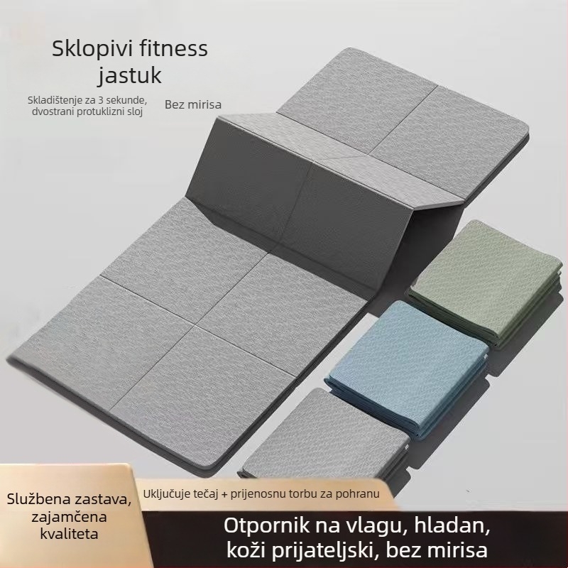 Sklopiva joga podloga, TPE, 6 mm, 600 g, karirani uzorak, kućna vježba