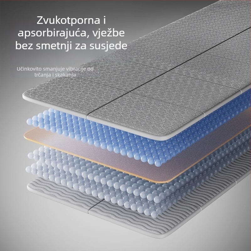 Sklopiva joga podloga, TPE, 6 mm, 600 g, karirani uzorak, kućna vježba