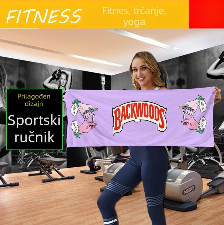 Sportski ručnik s mogućnošću prilagodbe logotipa, 350 g, mješovito vlakno, vrijeme upijanja 21–25 s