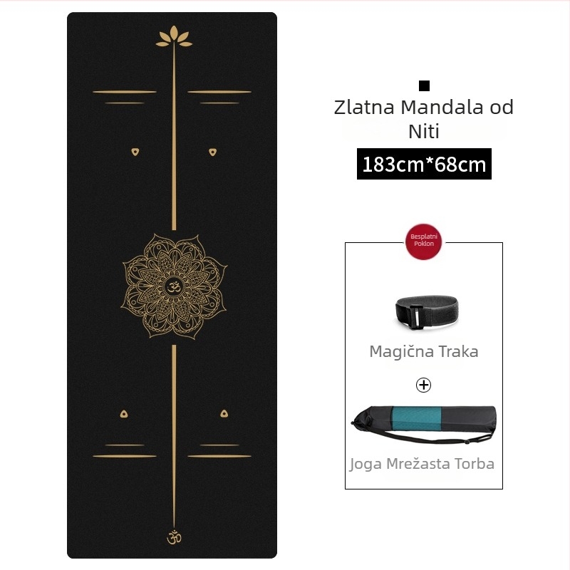 Love TPE joga prostirka s geometrijskim uzorkom, sklopiva, debljina 6 mm, težina 1300 g