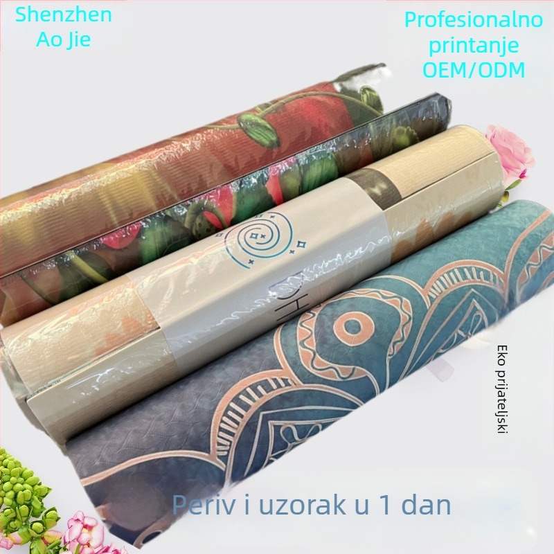 Joga podloga s UV ispisom, sklopiva, 6 mm debela, protuklizna, motiv crtanih likova