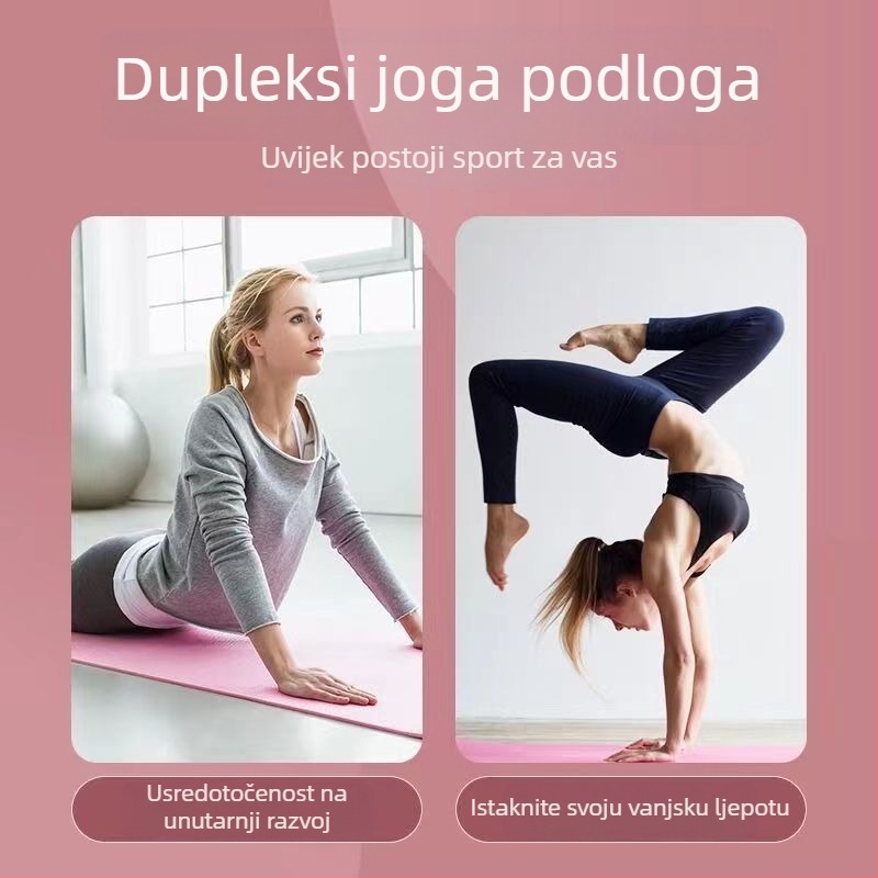 Joga prostirka za početnike s blagim nedostatkom, Corduroy nbr materijal, 15 mm debljine, 1000 g, prugasti uzorak