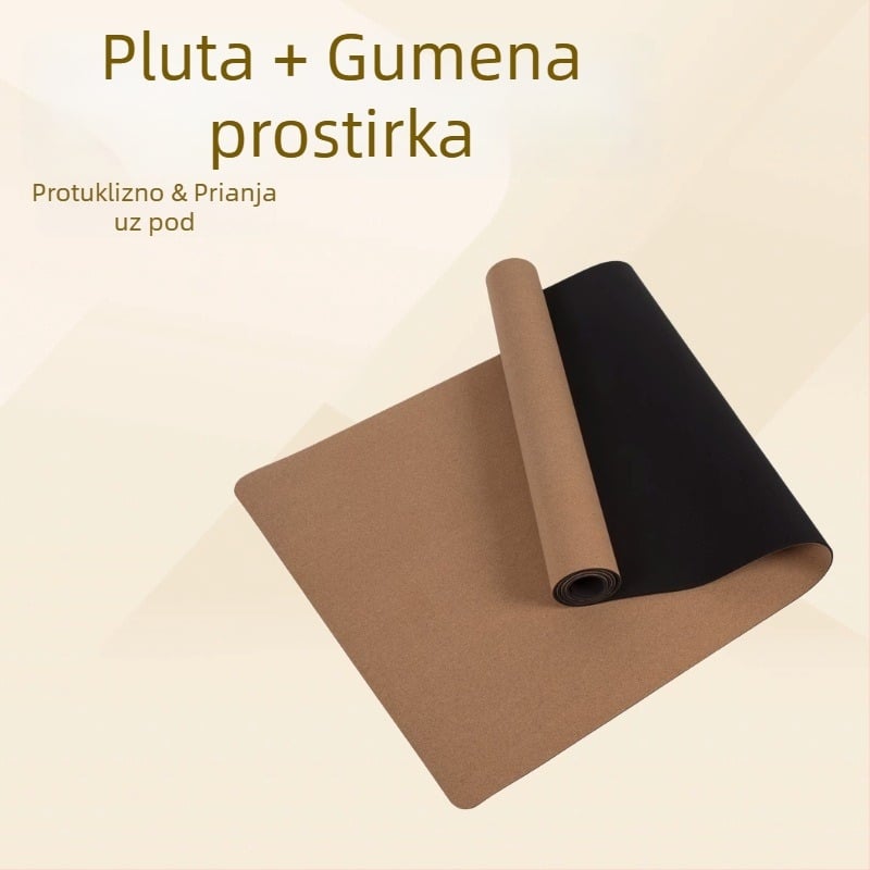 Joga podloga od kore i gume – profesionalna podloga za fitness i oblikovanje tijela, unisex