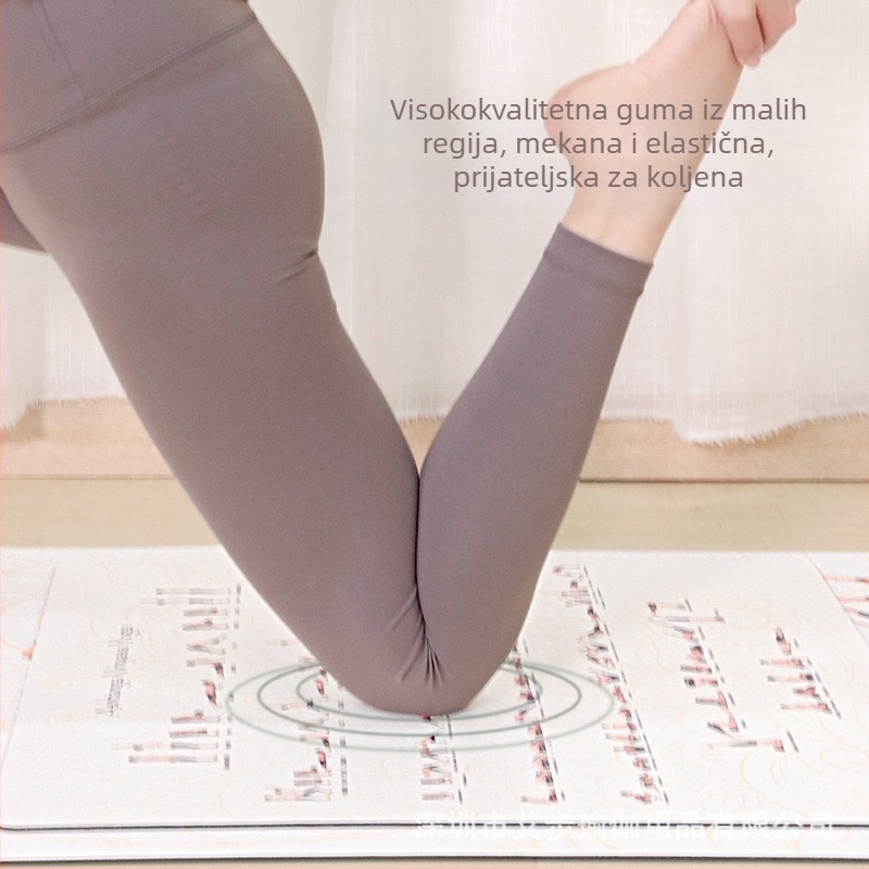 Joga podloga od prirodne gume, 5 mm debljina, uzorak likova, za fitness i ljepotu tijela