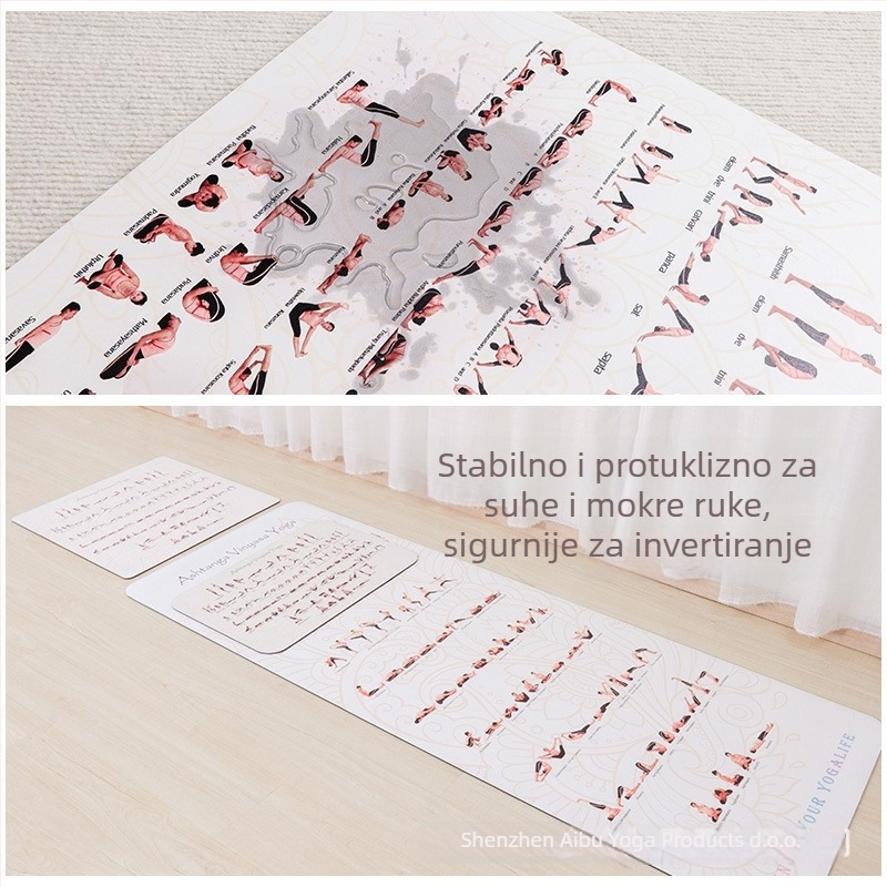 Joga podloga od prirodne gume, 5 mm debljina, uzorak likova, za fitness i ljepotu tijela