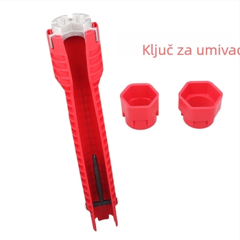 Ključ za cijevi za kupaonicu, plast + aluminijska legura, galvanizirana površina, težina 280 g