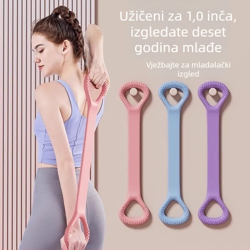 Figure-8 otporna traka s neklizajućom drškom za istezanje leđa i kućnu jogu; materijal: TPR; šifra proizvoda: Silicone horoscope