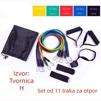 Višenamjenski 11-dijelni set za vježbanje s trakama otpora i užetom