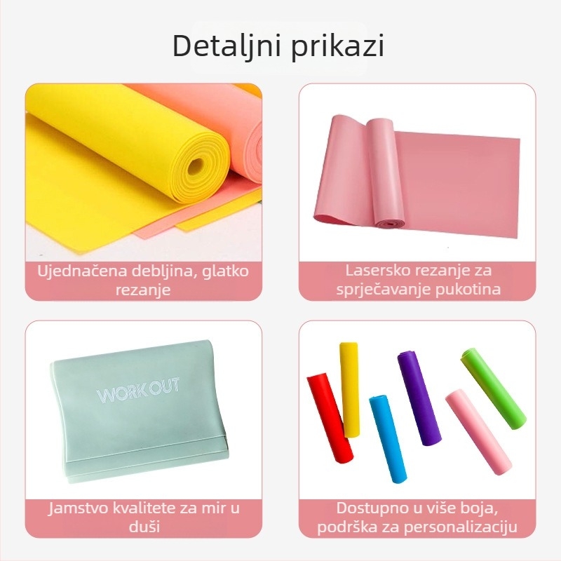 Ekološki latex fitness elastična traka – višenamjenska traka za jogu i istezanje, s mogućnostima prilagođavanja specifikacija