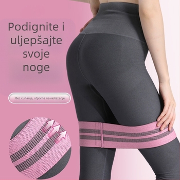 Traka otpornosti za jogu i čučnjeve, protuklizna, za podizanje kukova — materijal: poliester pamuk latex; marka Double Power