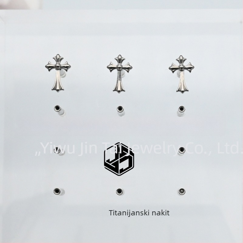 Naušnice od titanijeve legure F136 s graviranim tekstom – unisex, vintage stil, serija Princess