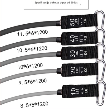 11-dijelni TPE set za napetost s otporom užeta 100-150 lb