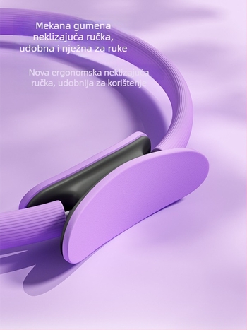 Pilates prsten s polumjesečnom ručkom, staklena vlakna+PP, visoka elastičnost