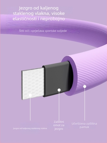 Pilates prsten s polumjesečnom ručkom, staklena vlakna+PP, visoka elastičnost