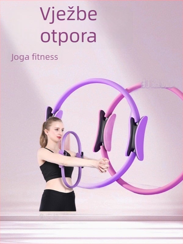 Pilates prsten s polumjesečnom ručkom, staklena vlakna+PP, visoka elastičnost