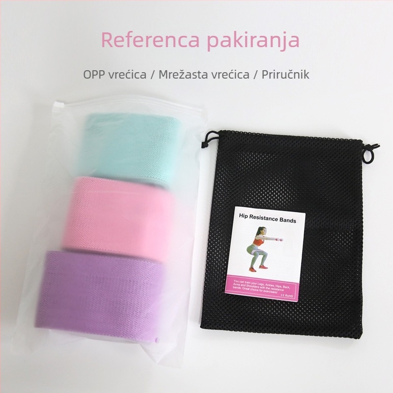 Elastična traka za čučnjeve s jog prstenom i kuknim prstenom, unutarnji trening, pamuk
