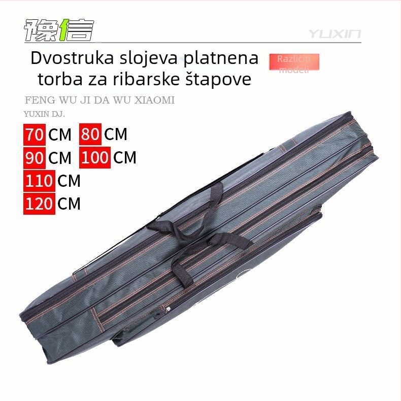 Dvostruka platnena torba za ribolovnu opremu – vodootporna, za štap, kolut, najl i mamce