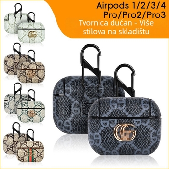Zaštitna futrola za Apple AirPods, umjetna koža, tvrdi kućište, reljefni uzorak, cartoon dizajn, kompatibilno s Apple