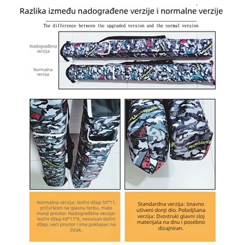 Sklopiva torba za ribolovnu opremu, ojačan dizajn, velik kapacitet za štapove i njihovo pohranjivanje