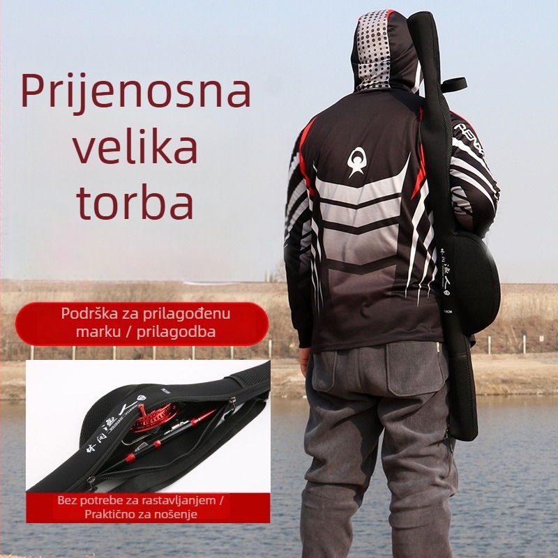 Longhua torba za morski ribolov s mekim kućištem, prednja džep za štap, najlon EVA materijal, sklopiva i prijenosna, kompatibilna s mulinetom