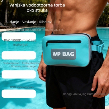 Višenamjenska vodootporna pojasna torba za opremu za ribolov, za nošenje preko ramena ili oko struka, IPX8