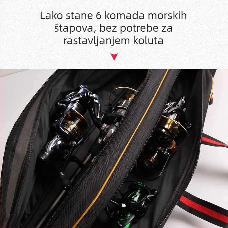 Torba za morski ribolov – dvostruki sloj, vodootporna najlonska tkanina, velika kapaciteta, za mamce, najlon, štap i kolut