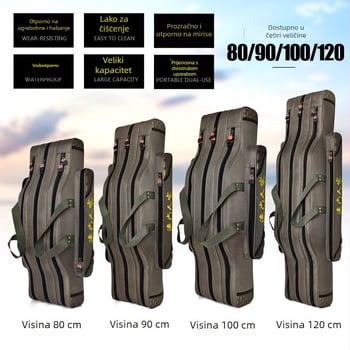 Torba za morski ribolov s pretincima za štapove, najlon i mamce — vodootporna konstrukcija, velika kapaciteta