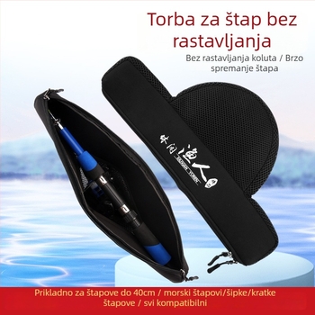 Longhua kratka torba za štap za ribolov s mekanim kućištem, prijenosna i sklopiva, drži štap, najlon i rolu, nije vodootporna
