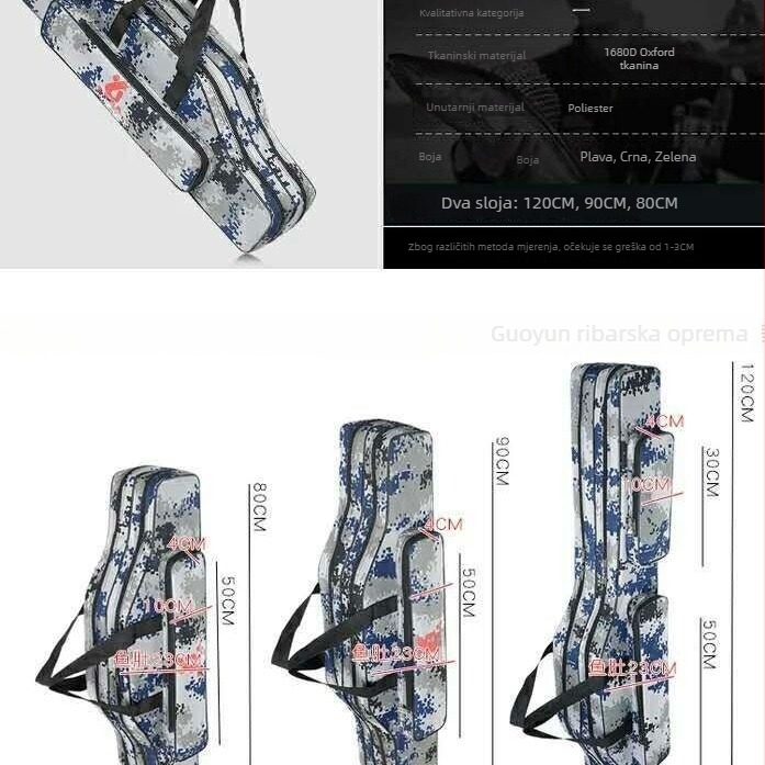 Torba za morski štap za ribolov, dvostruka konstrukcija, veliki glavni pretinac — Yonghao Fishing Gear