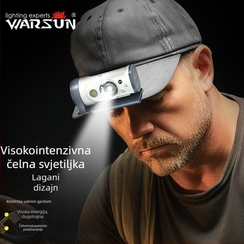 Walmon CandyX čelna lampica s klipom za kapu, senzor indukcije, LED, punjiva, domet 100–200 m