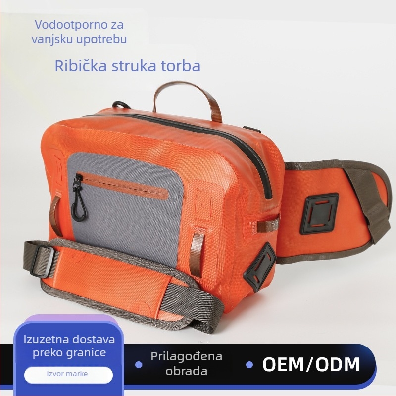 Torba za ribolov u rijeci na struku — vodootporna TPU 840D, višenamjenska, prostor za mamac, najlina, štap i vreteno