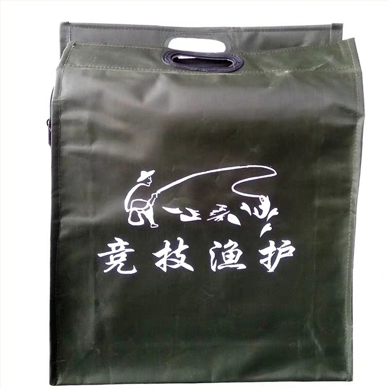 Torba za zaštitu ribe, višenamjenska ribarska torba, prijenosna platnena torba sa bočnim džepom, kružni/pravokutni dizajn, materijal: platno, funkcije: mamac i ribolovna linija