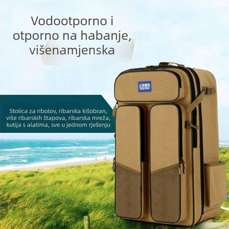 Višenamjenska torba za ribolovnu stolicu, marka Sanyo Wu Fishing, materijal najlon, funkcije za štapove i role, vodootporna