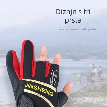 Rukavice za ribolov s otvorenim prstima, tri prsta, protuklizni zahvat, zimska izdržljivost, za morski ribolov s mamcima