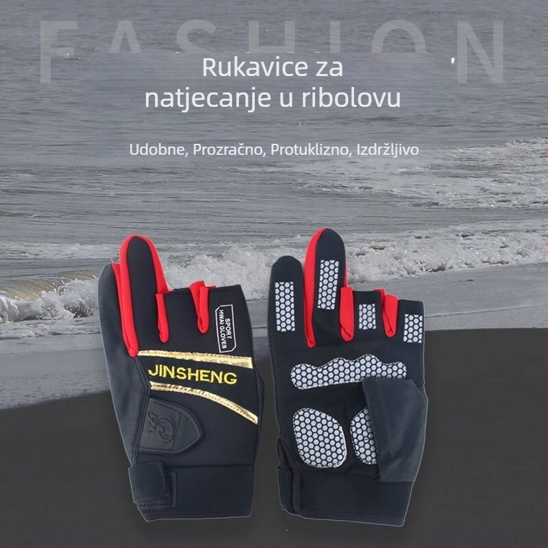 Rukavice za ribolov s otvorenim prstima, tri prsta, protuklizni zahvat, zimska izdržljivost, za morski ribolov s mamcima