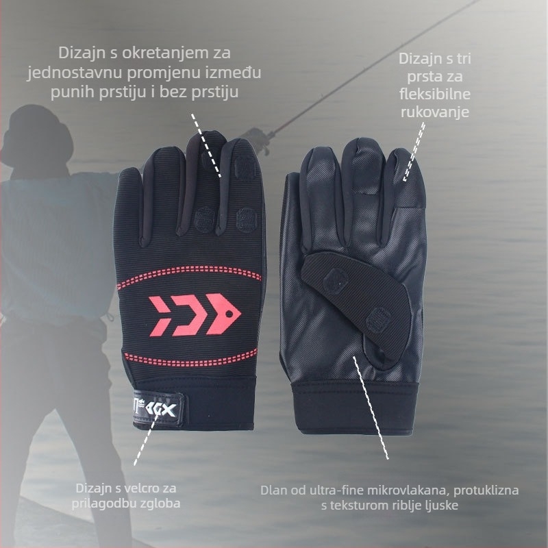 Zimske rukavice za ribolov s fleecem, rukavice za ribolov na ledu, za vanjsku upotrebu