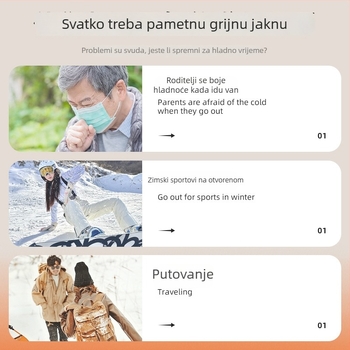 Dječja električno grijana vest – unisex, USB punjenje, zimska odjeća, 85% pamuk, poliester podstava, debela tkanina, za djecu iznad 8 godina (oko 140 cm)