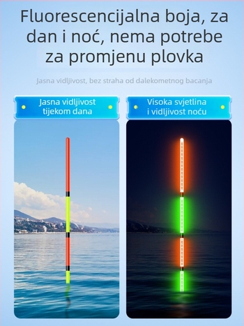 Plovak za karasa s elektroničkim noćnim osvjetljenjem, visoka osjetljivost na zalogaj, promjena boje, dnevna i noćna upotreba — nano plovilo, Mingzheng fishing tackle