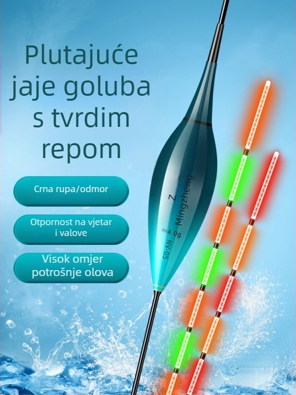 Plovak za karasa s elektroničkim noćnim osvjetljenjem, visoka osjetljivost na zalogaj, promjena boje, dnevna i noćna upotreba — nano plovilo, Mingzheng fishing tackle